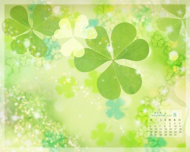 Calendar four leaf clover green free wallpaper - medium preview image