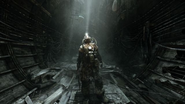 Man dark tunnel light head free wallpaper - medium preview image