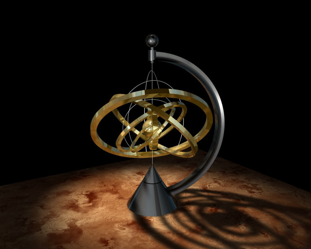 Golden object hanging black pole free wallpaper - medium preview image