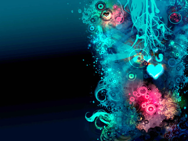 Blue pink abstract background heart #2 free wallpaper - medium preview image
