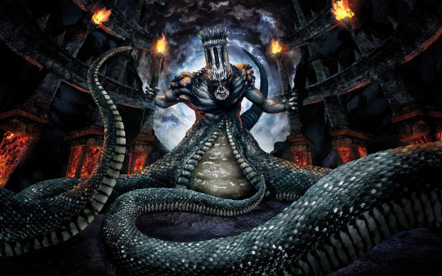 Giant snake demon face arms free wallpaper - medium preview image