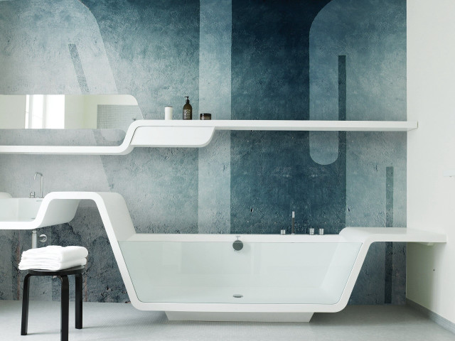Bathroom bathtub sink mirror stool free wallpaper - medium preview image