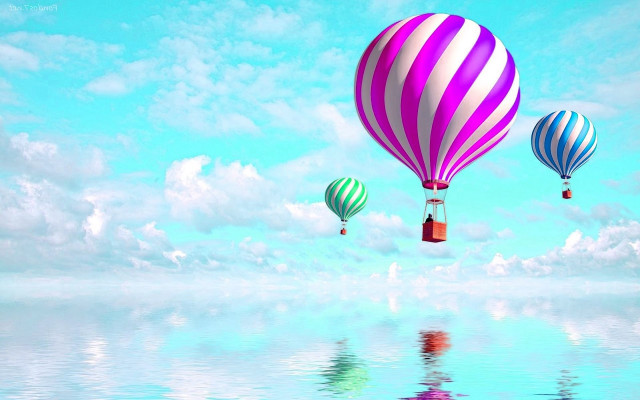 Hot air balloons floating sky free wallpaper - medium preview image