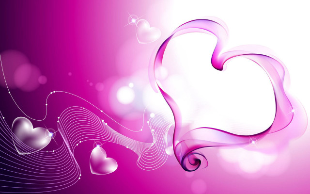 Pink heart swirly background with free wallpaper - medium preview image