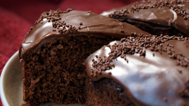 Chocolate cake frosting sprinkles slice free wallpaper - medium preview image