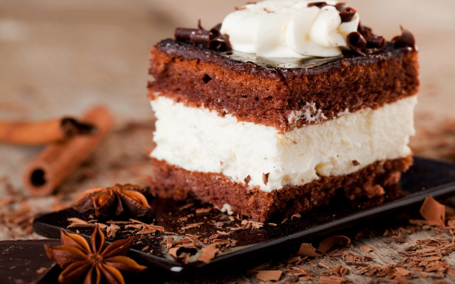Cake whipped cream chocolate shavings free wallpaper - medium preview image