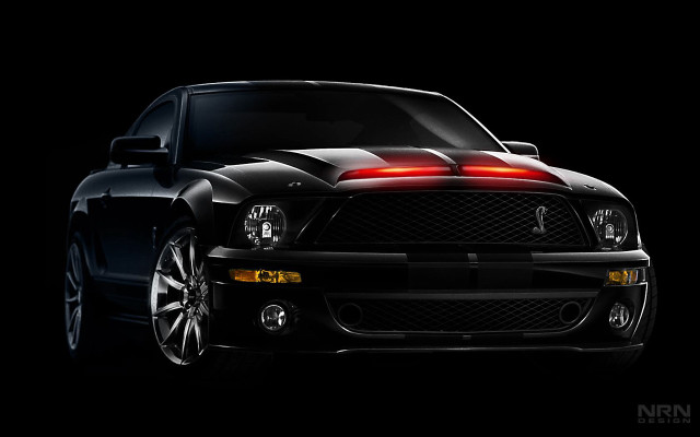 Black mustang red tail dark free wallpaper - medium preview image