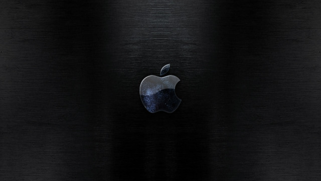 Apple logo black background dark free wallpaper - medium preview image