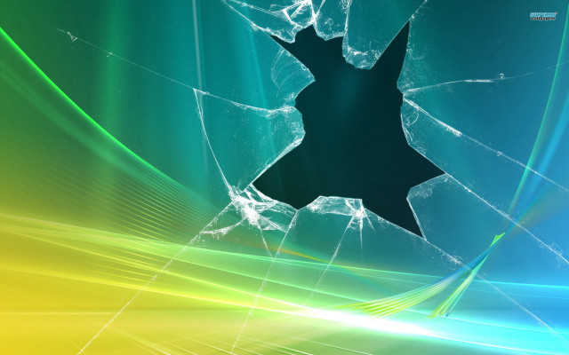 Broken glass window green yellow free wallpaper - medium preview image