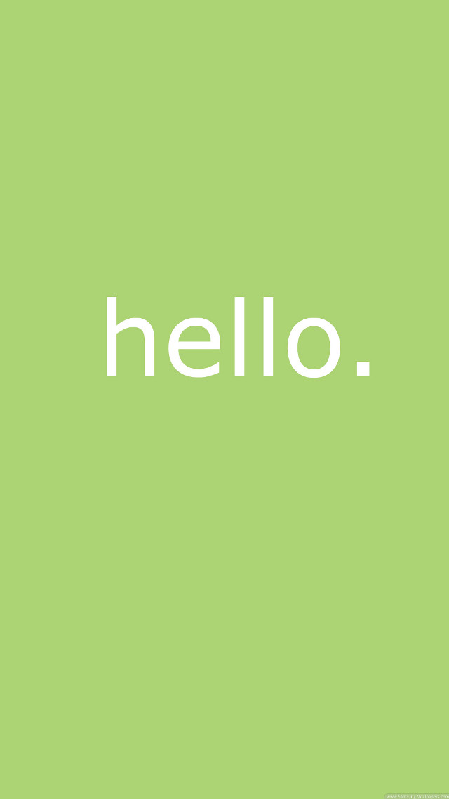 Green background hello white outline free wallpaper - medium preview image