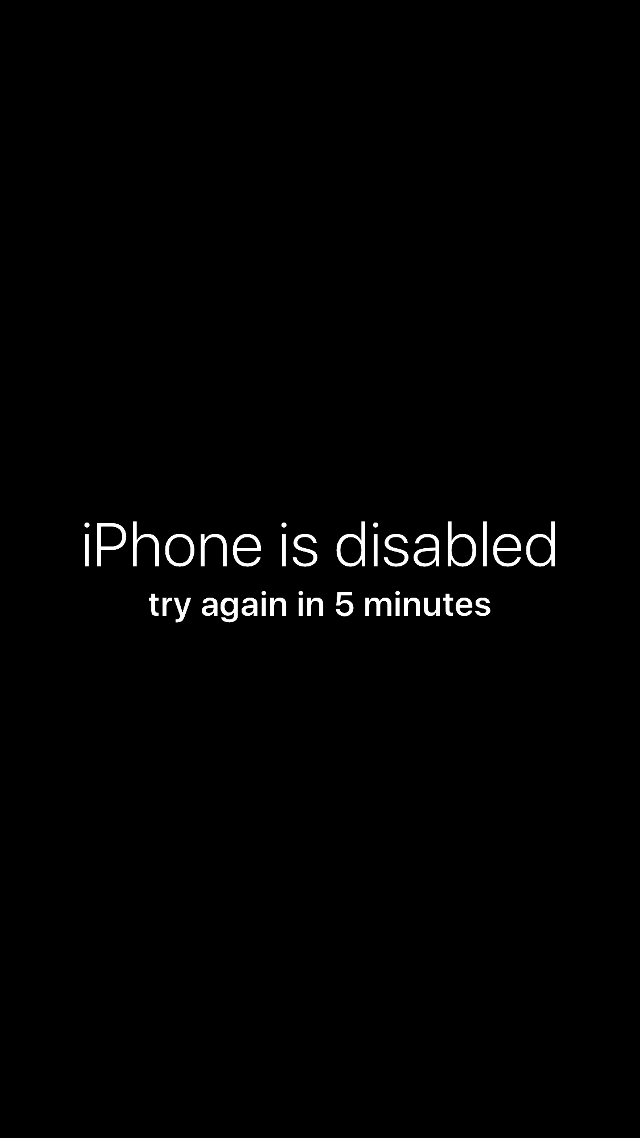 Iphone disabled white text monochrome free wallpaper - medium preview image