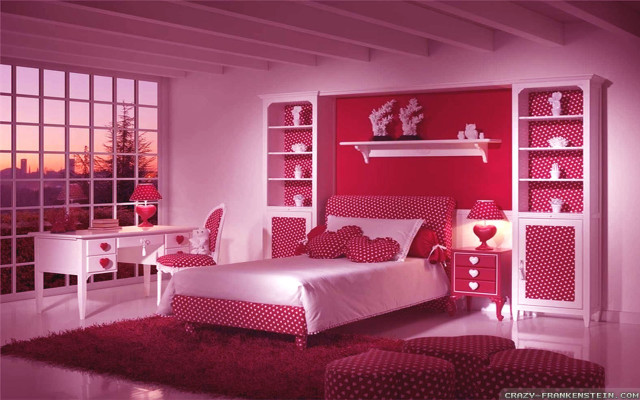 Red white bedroom bed rug free wallpaper - medium preview image
