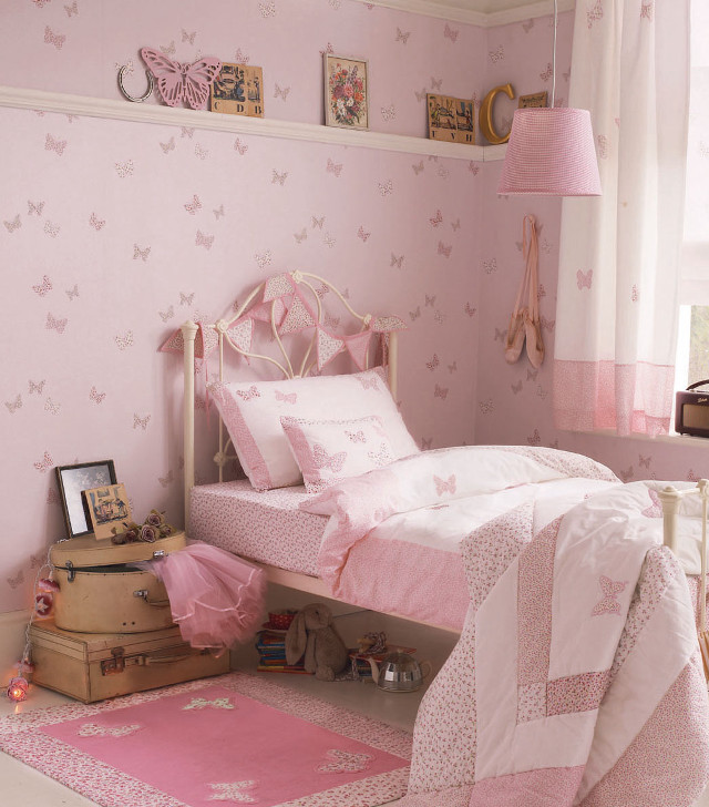 Pink bedroom bug butterfly starfish free wallpaper - medium preview image