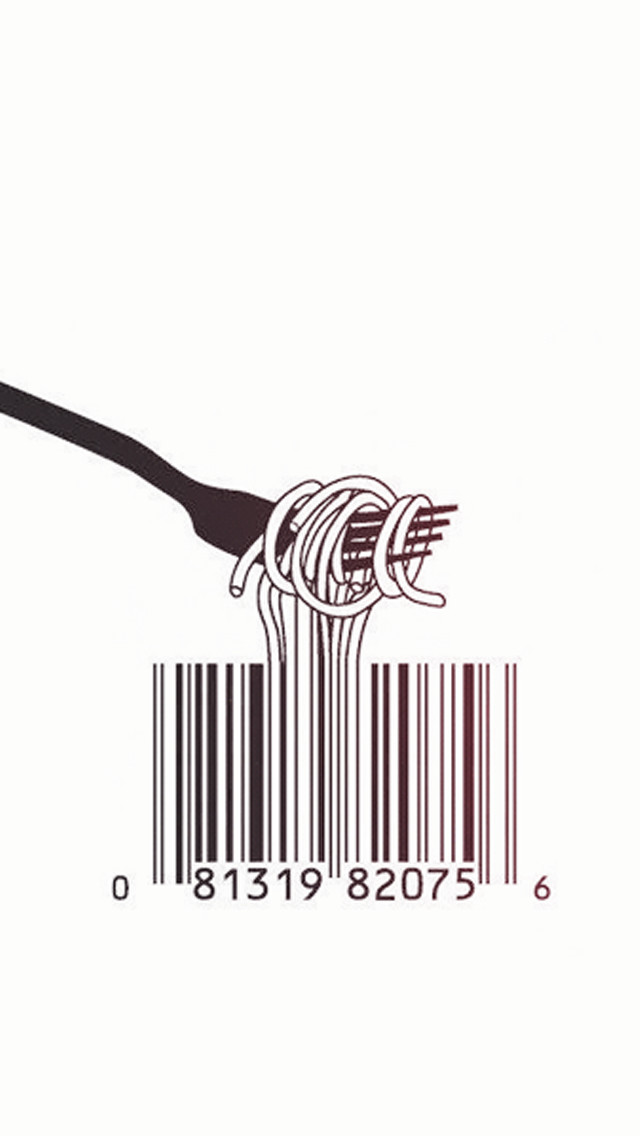 Barcode fork knife black white free wallpaper - medium preview image
