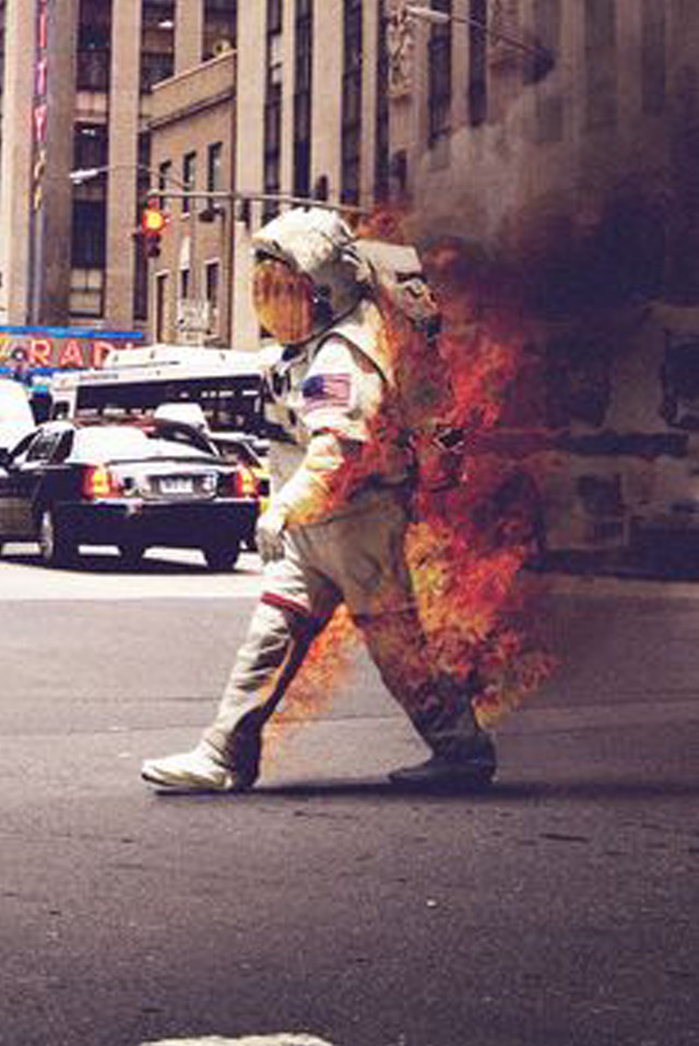 Man fire suit street fireball free wallpaper - medium preview image