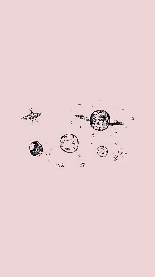 Planets rocket sky pink background free wallpaper - medium preview image