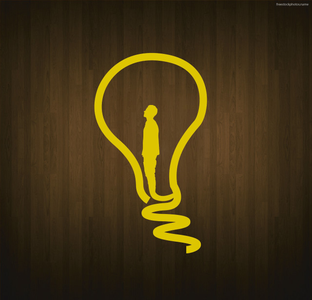 Man light bulb spiral head free wallpaper - medium preview image