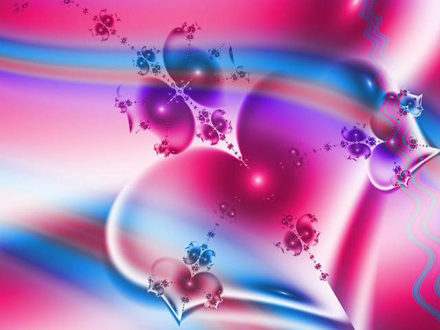 Heart bubbles abstract digital art free wallpaper - medium preview image
