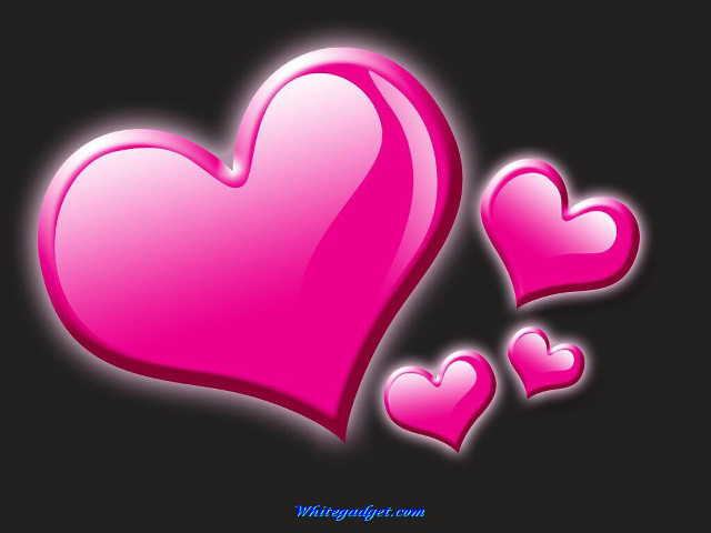 Pink heart three smaller hearts free wallpaper - medium preview image