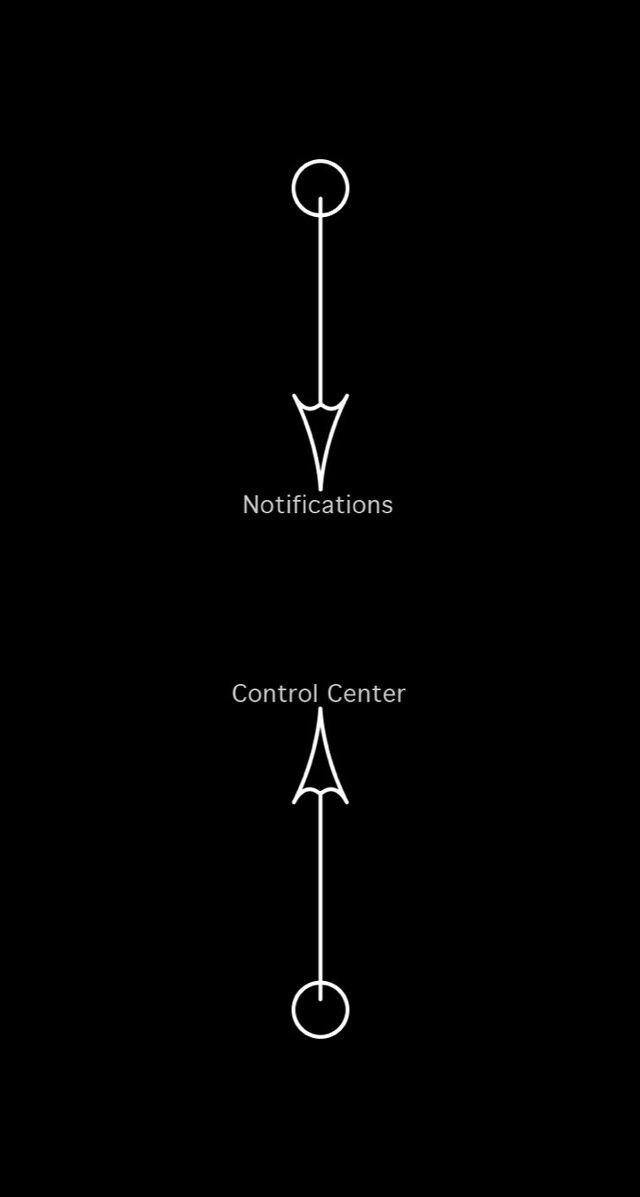 Notifications control center arrows black free wallpaper - medium preview image