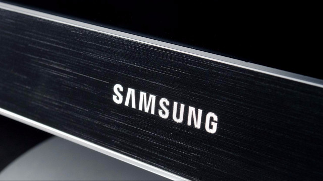 Samsung logo black surface white free wallpaper - medium preview image