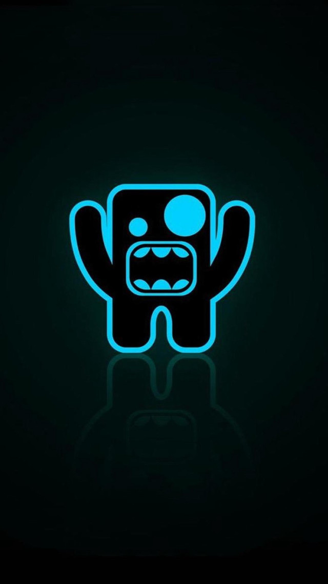 Neon blue black wallpaper cartoon free wallpaper - medium preview image