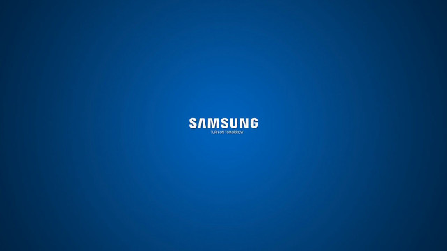 Blue background samsung white letters free wallpaper - medium preview image