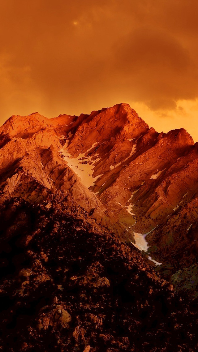 Mountain snow peak cloudy sky free wallpaper - medium preview image