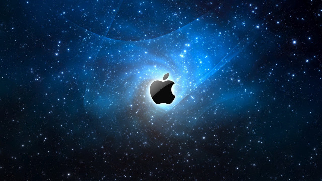 Apple logo space stars blue #6 free wallpaper - medium preview image