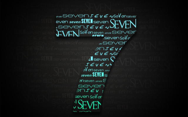 Number seven words black background free wallpaper - medium preview image