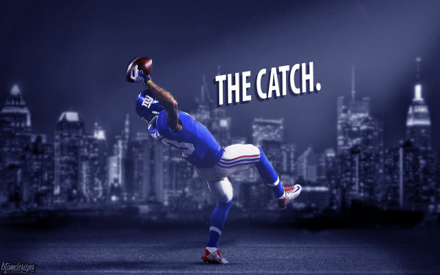 Football player catching ball cityscape #2 free wallpaper - medium preview image