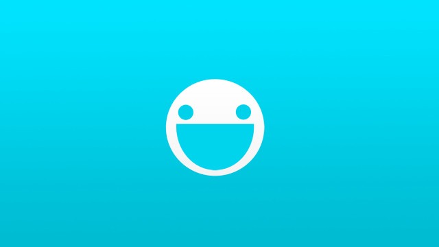 Blue background white face smiley free wallpaper - medium preview image