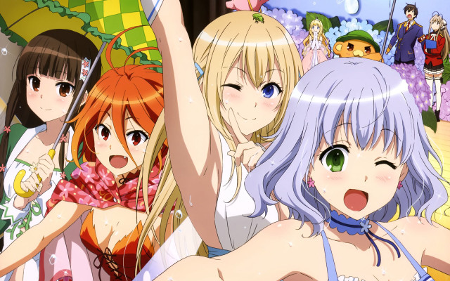 Anime girls long hair green #3 free wallpaper - medium preview image