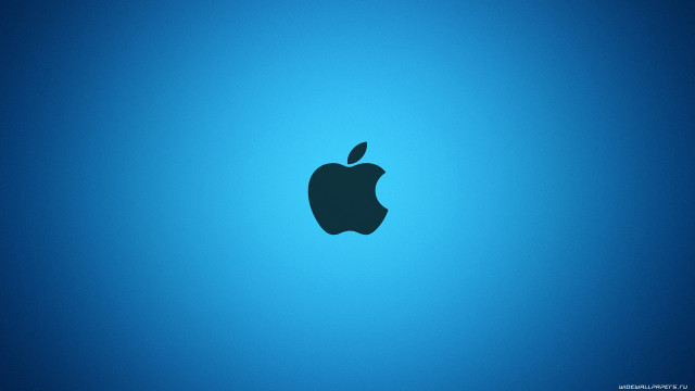Blue apple logo blue background free wallpaper - medium preview image