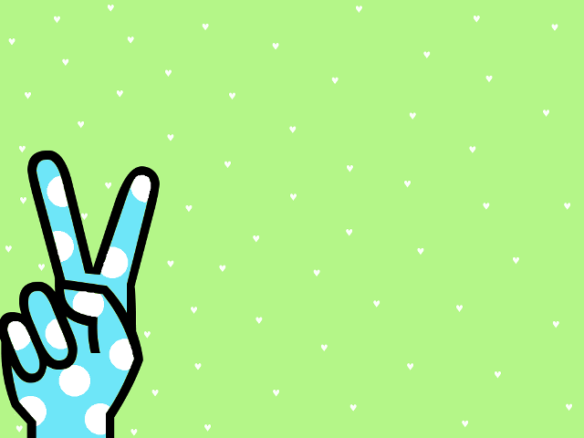Peace sign green background hearts free wallpaper - medium preview image