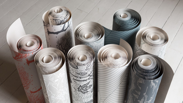 Rolled papers wooden floor coffee free wallpaper - medium preview image