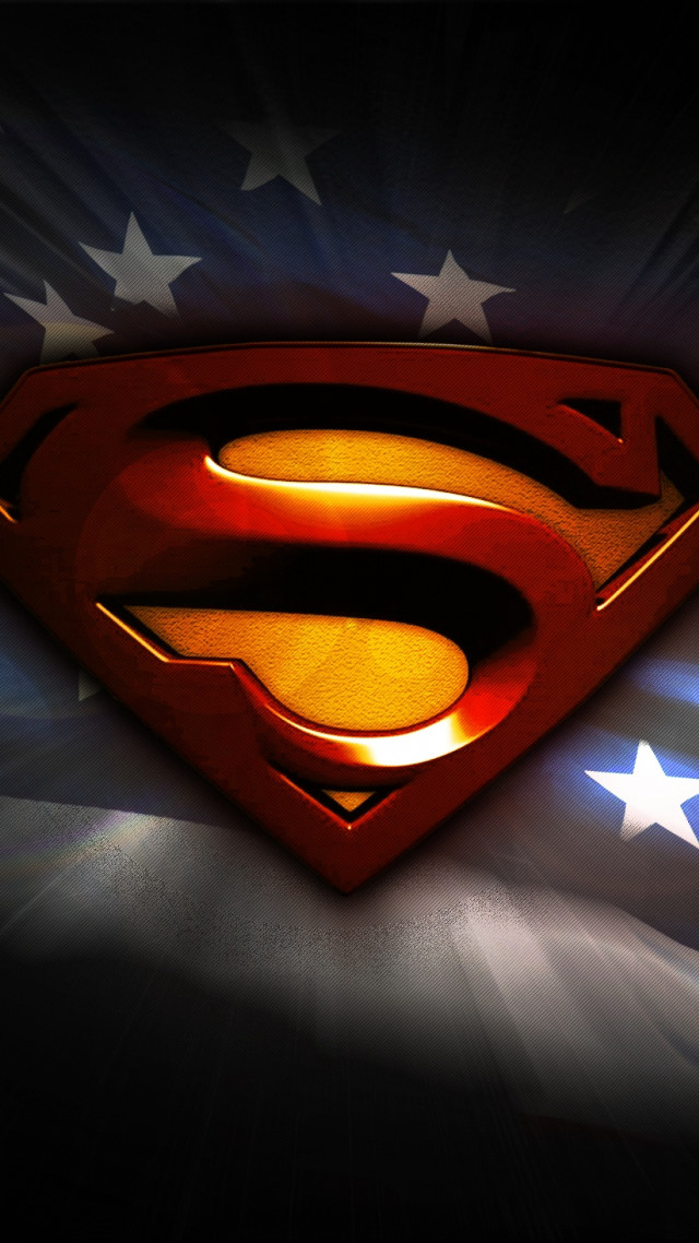 Superman logo american flag spotlight free wallpaper - medium preview image