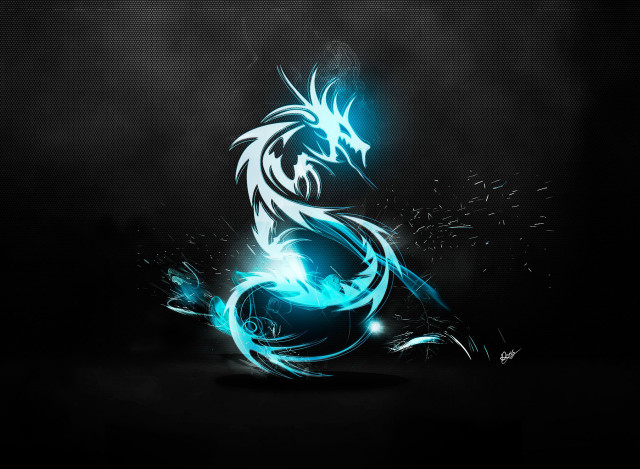Blue black dragon black background #9 free wallpaper - medium preview image