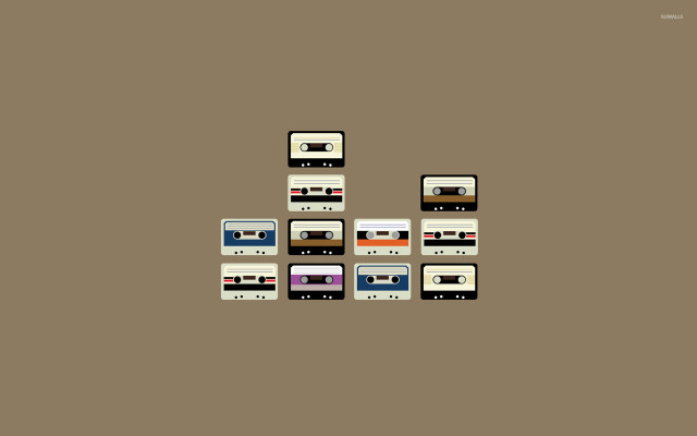 Old school tapes pyramid brown free wallpaper - medium preview image