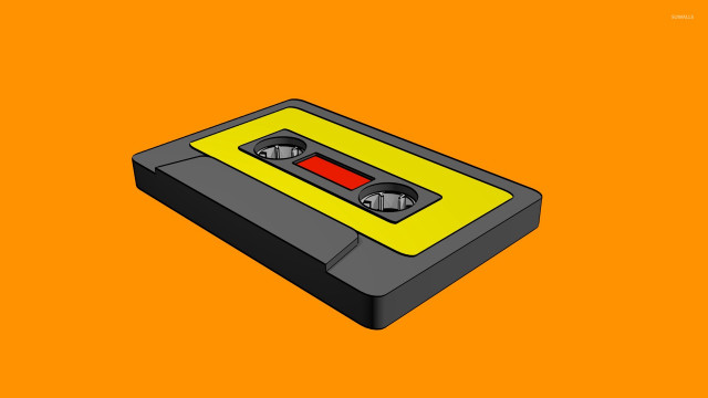 Yellow black cassette player orange free wallpaper - medium preview image