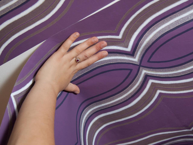 Woman hand purple white patterned free wallpaper - medium preview image