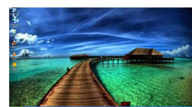 Computer screen pier hut blue free wallpaper - medium preview image