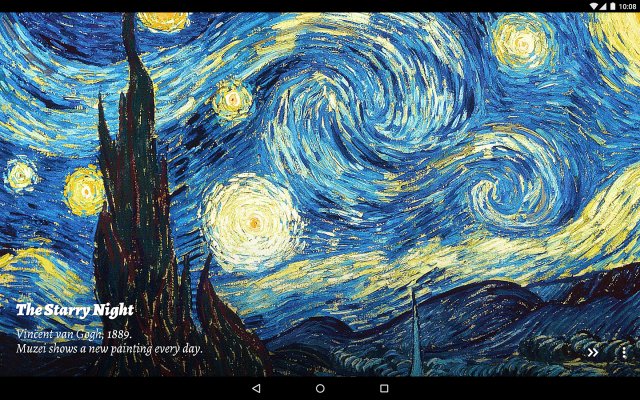 Starry night building clock painting free wallpaper - medium preview image