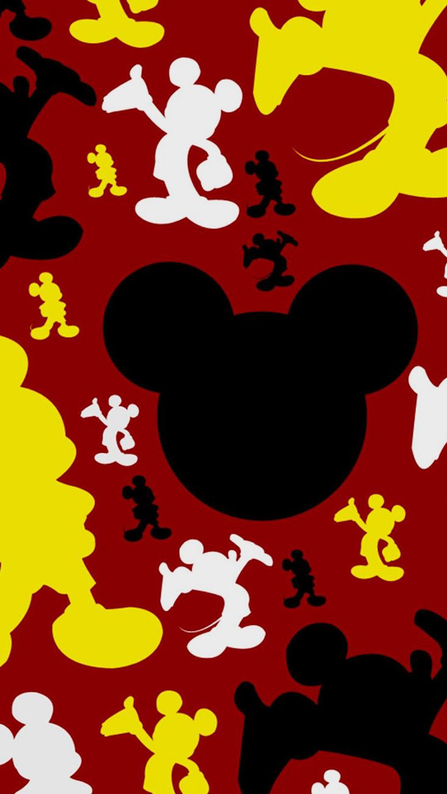 Mickey mouse pattern yellow black free wallpaper - medium preview image