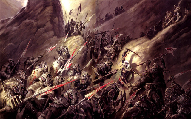 Battle knights horseback mountains red free wallpaper - medium preview image