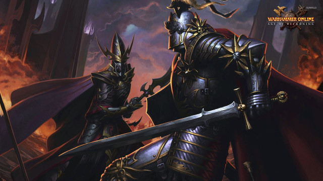 Two knights in armor holding free wallpaper - medium preview image
