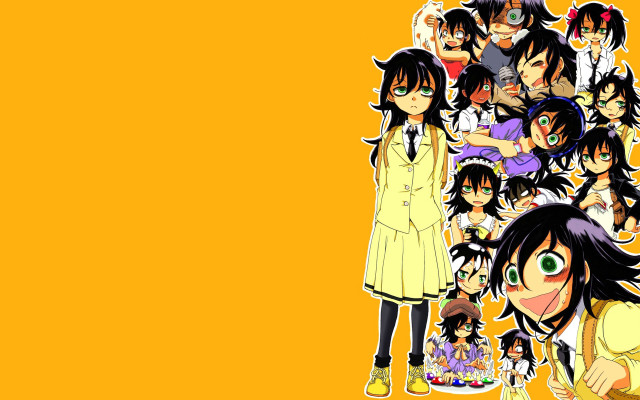 Anime characters yellow background black #2 free wallpaper - medium preview image