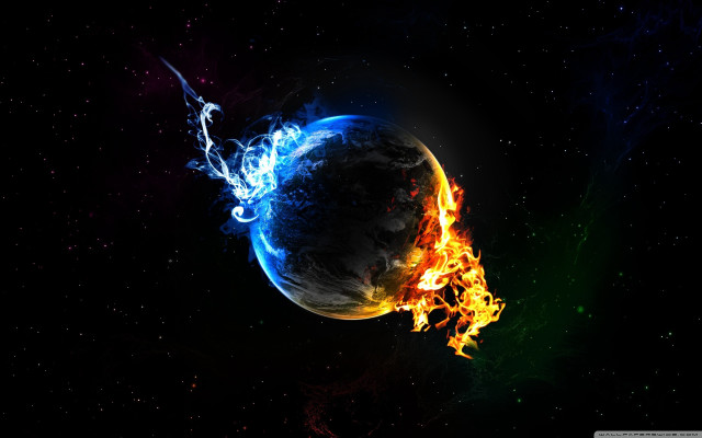 Fire ice planet blue flame free wallpaper - medium preview image