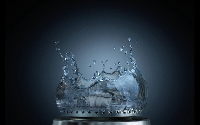 Water crown tabletop black background free wallpaper - medium preview image