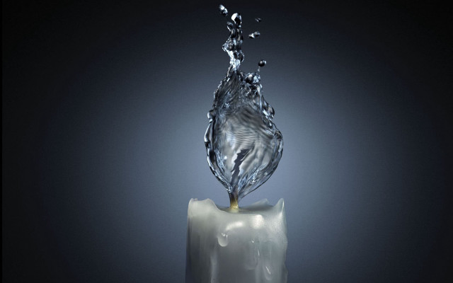 Candle water splash dark room free wallpaper - medium preview image
